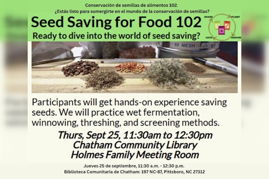 Chatham Community Library Hosts Seed Saving Workshop for Sustainable Gardening Enthusiasts in Pittsboro