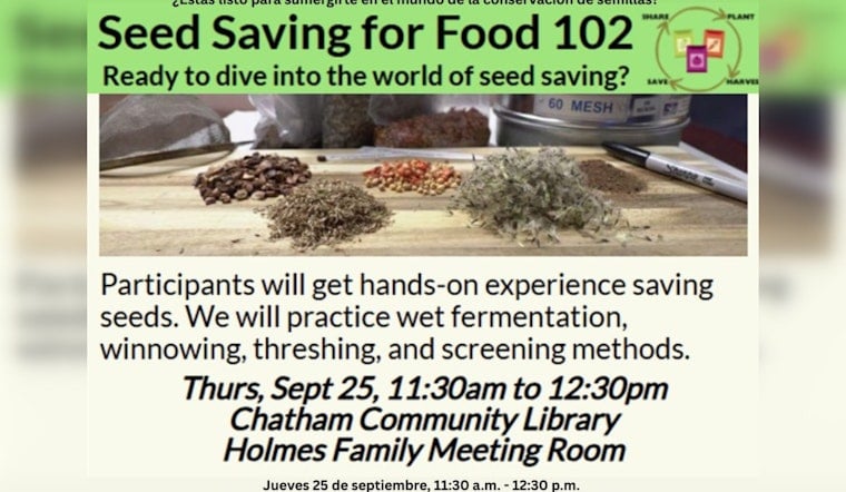 Chatham Community Library Hosts Seed Saving Workshop for Sustainable Gardening Enthusiasts in Pittsboro