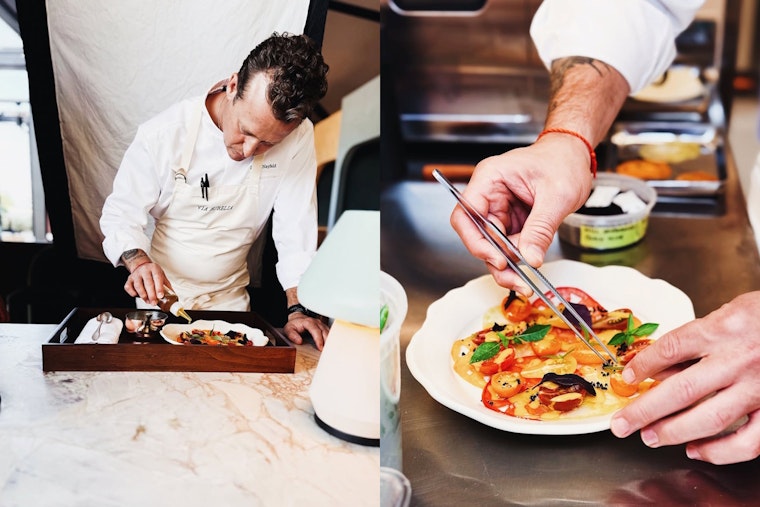 Che Fico Team's Huge Waterfront Spot Via Aurelia Offers $155 Tasting Menus, Tableside Theatrics, & Oracle Park Views