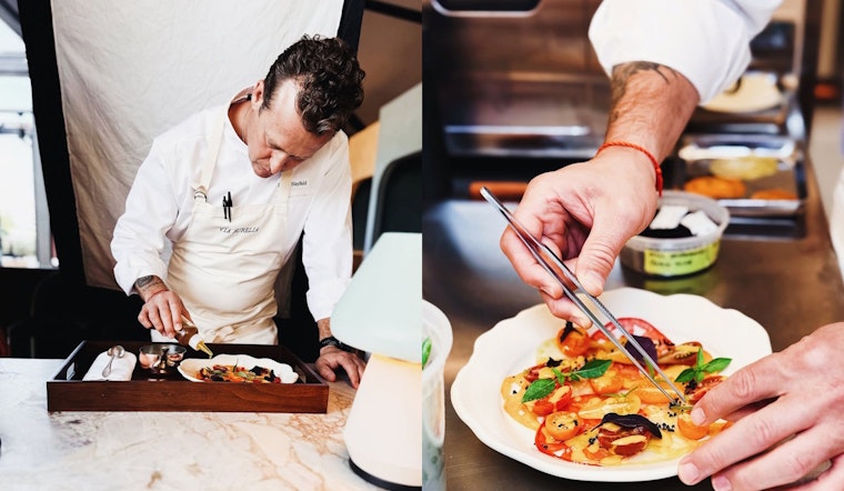 Che Fico Team's Huge Waterfront Spot Via Aurelia Offers $155 Tasting Menus, Tableside Theatrics, & Oracle Park Views