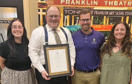 City of Franklin Wins Prestigious GFOA Distinguished Budget Presentation Award for FY 25/26