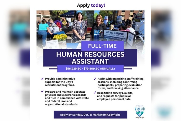 City of Mankato Seeks Full-Time Human Resources Assistant to Strengthen Municipal Workforce