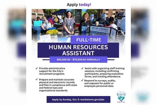 City of Mankato Seeks Full-Time Human Resources Assistant to Strengthen Municipal Workforce