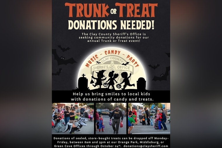 Clay County Sheriff's Office Seeks Candy Donations for 'Trunk or Treat' Event in Middleburg, Orange Park, and Green Cove