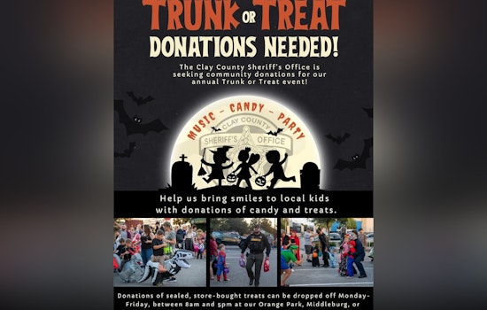 Clay County Sheriff's Office Seeks Candy Donations for 'Trunk or Treat' Event in Middleburg, Orange Park, and Green Cove