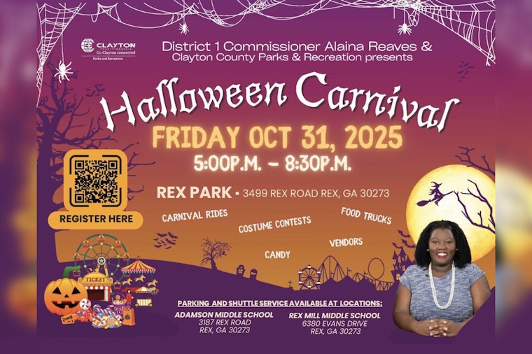 Clayton County Announces Festive Halloween Carnival at Rex Park Hosted by Commissioner Alaina Reaves