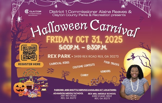 Clayton County Announces Festive Halloween Carnival at Rex Park Hosted by Commissioner Alaina Reaves