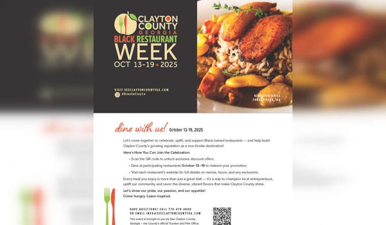 Clayton County Celebrates Black Culinary Excellence with Black Restaurant Week in October 2025