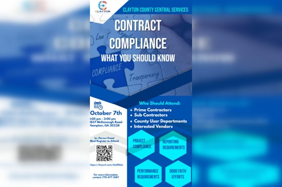 Clayton County to Enhance Contract Compliance with Upcoming Informational Session for Contractors and Vendors