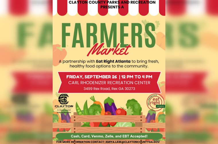 Clayton County to Host Bi-Weekly Farmer's Market at Carl Rhodenizer Recreation Center