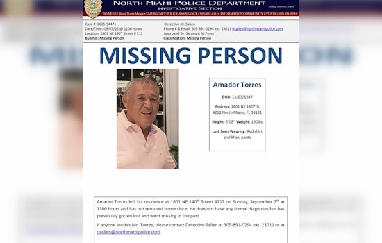 Search Intensifies for Missing 77-Year-Old Man in North Miami
