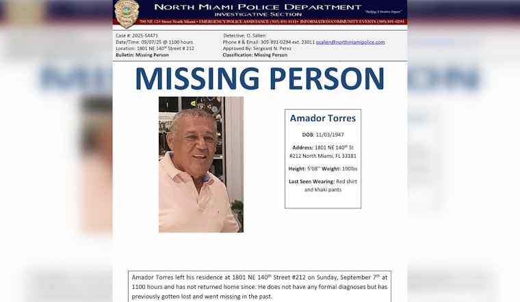 Search Intensifies for Missing 77-Year-Old Man in North Miami