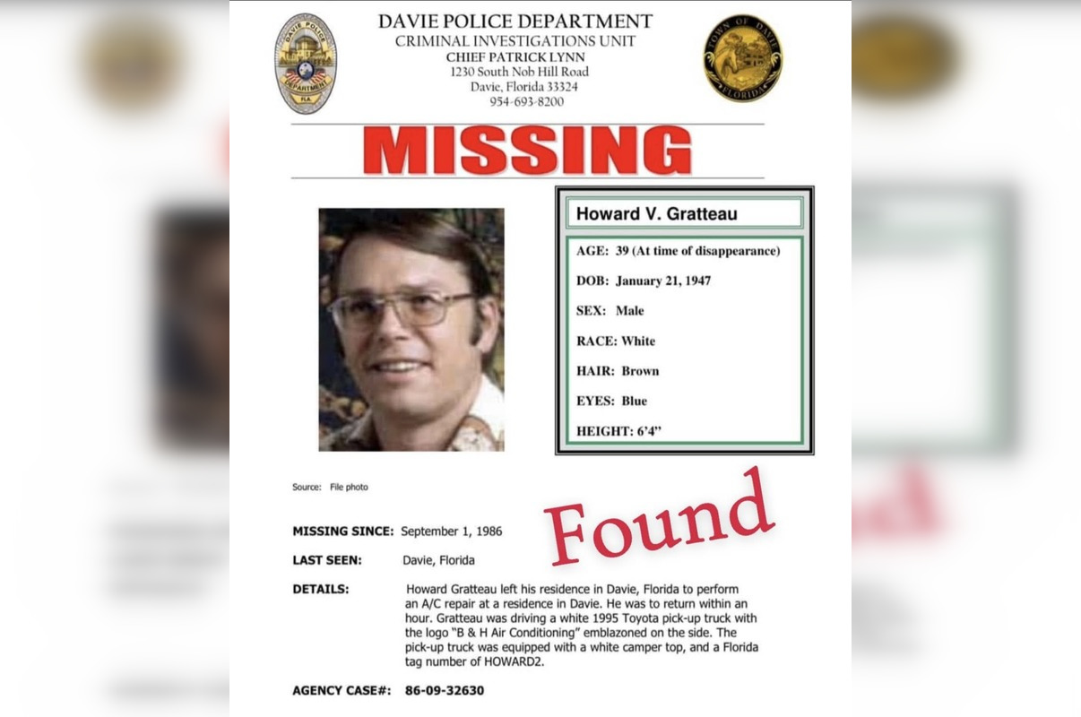 DecadesLong Mystery Solved Missing Davie Man's Remains Found in
