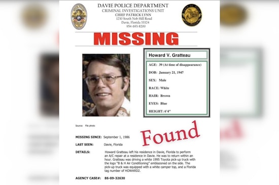 Decades-Long Mystery Solved: Missing Davie Man's Remains Found in Sunrise Lake after 39 Years