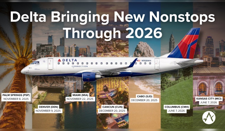 Delta Air Lines Boosts Austin Connections with Seven New Nonstop Routes by 2026