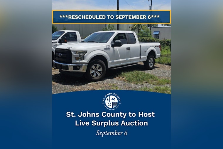 Discover Bargains at St. Johns County's Rescheduled Live Auction on September 6