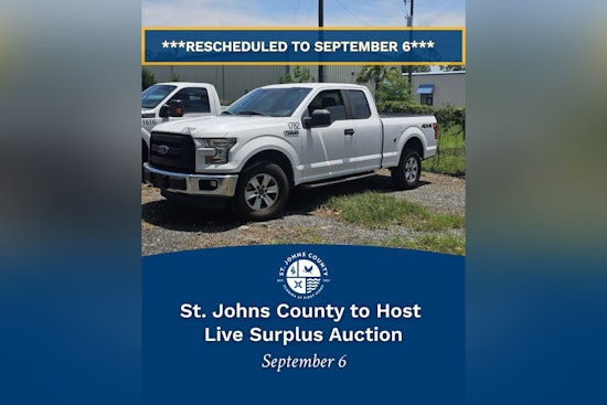 Discover Bargains at St. Johns County's Rescheduled Live Auction on September 6