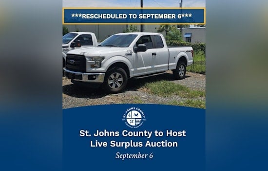Discover Bargains at St. Johns County's Rescheduled Live Auction on September 6
