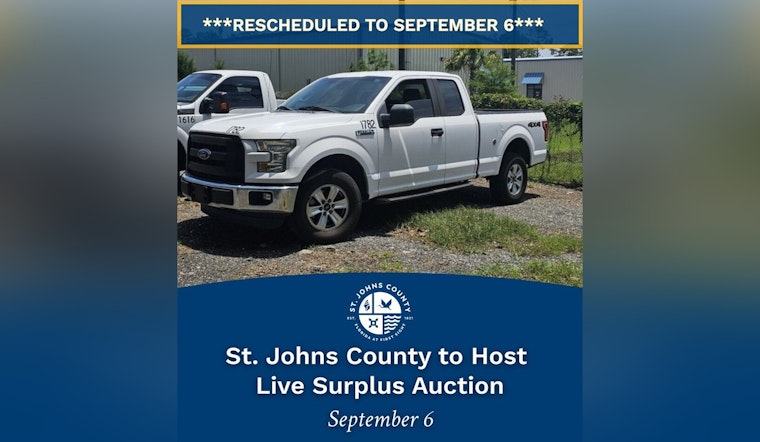 Discover Bargains at St. Johns County's Rescheduled Live Auction on September 6