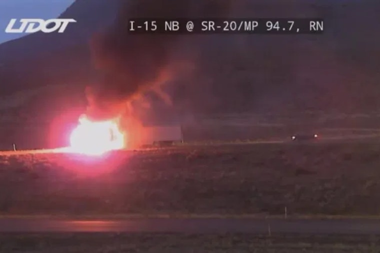Driver Seriously Injured as Semitruck Erupts in Flames on I-15 Near Beaver, Utah