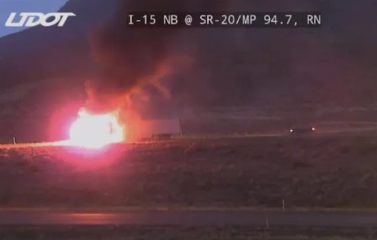 Driver Seriously Injured as Semitruck Erupts in Flames on I-15 Near Beaver, Utah