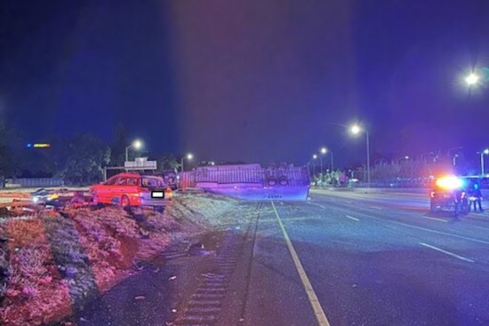 Driver Suspected of DUII Arrested Following Overnight Semi-Truck Crash on I-205 in Portland