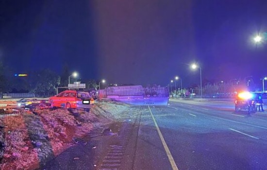Driver Suspected of DUII Arrested Following Overnight Semi-Truck Crash on I-205 in Portland