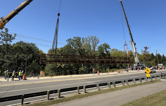 Dublin Announces Progress on New Riverside Drive Shared Use Path with Installation of 130-Foot Pedestrian Bridge