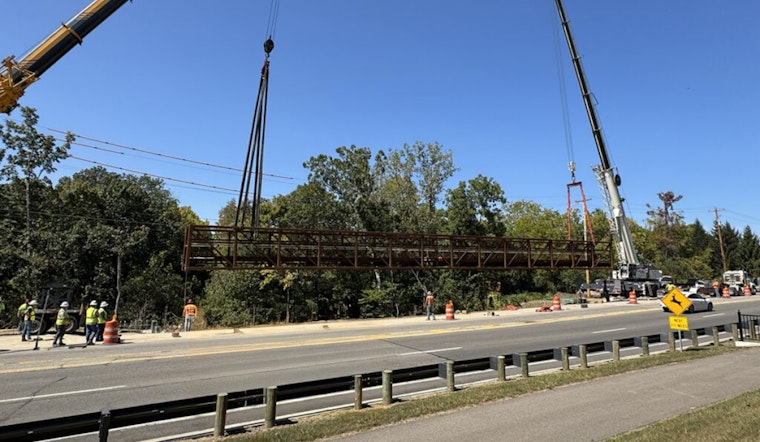Dublin Announces Progress on New Riverside Drive Shared Use Path with Installation of 130-Foot Pedestrian Bridge