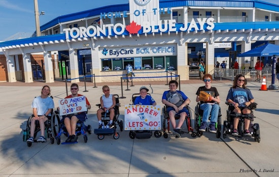 Dunedin Blue Jays Celebrate Wheelchairs4Kids' Milestone with First Pitch by Recipient of 2000th Wheelchair