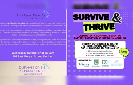 Durham Crisis Response Center Commemorates Domestic Violence Awareness Month with Events and Memorials