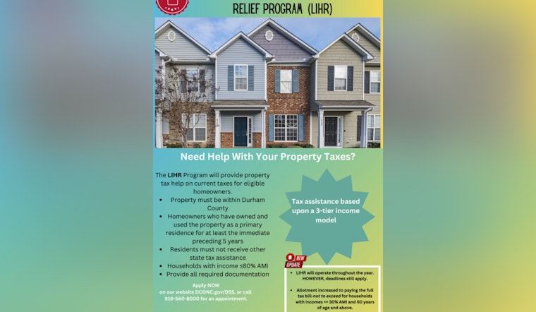 Durham Homeowners May Find Relief with County's Low-Income Property Tax Assistance Program