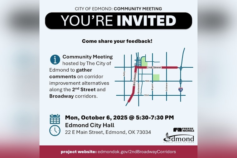 Edmond Residents Invited to Shape Future of South Broadway and East 2nd Street at Public Meeting