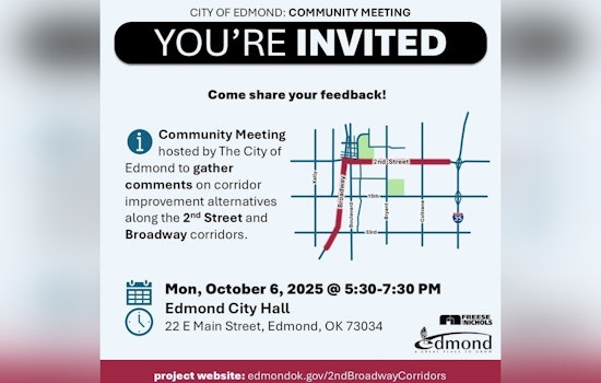 Edmond Residents Invited to Shape Future of South Broadway and East 2nd Street at Public Meeting