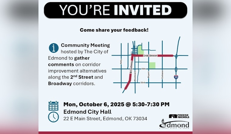 Edmond Residents Invited to Shape Future of South Broadway and East 2nd Street at Public Meeting