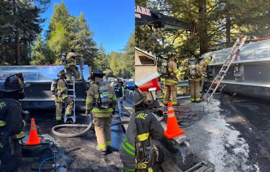 Emergency Crews Successfully Contain Fuel Spill from Overturned Tanker on Highway 17 in Scotts Valley