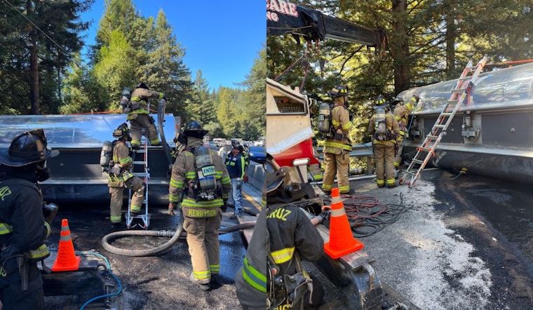 Emergency Crews Successfully Contain Fuel Spill from Overturned Tanker on Highway 17 in Scotts Valley