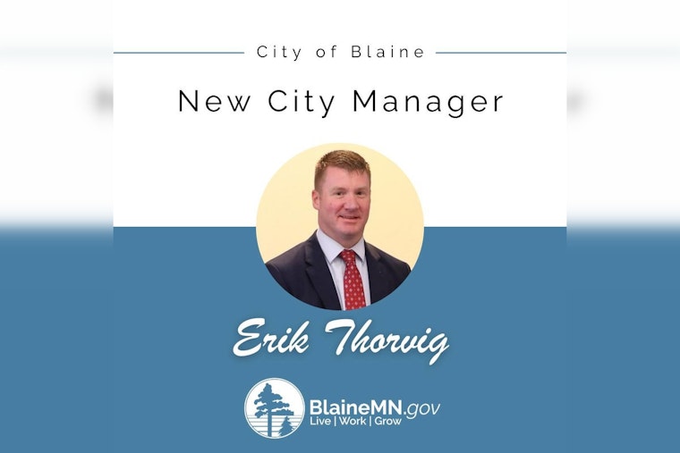 Erik Thorvig Appointed as Blaine's New City Manager After Extensive Nationwide Search