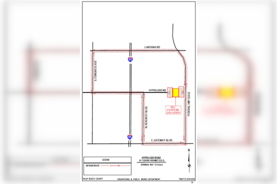 Essential Maintenance Leads to Closure of Hypoluxo Road Near Federal Highway, Detours in Place