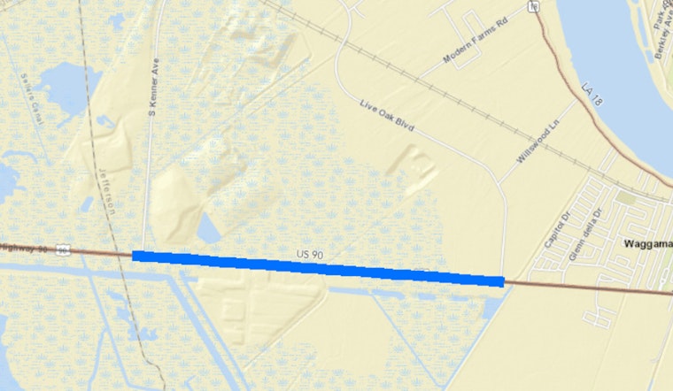 Expect Delays: Roadwork on US 90 in Jefferson Parish Scheduled for Sept 15-19