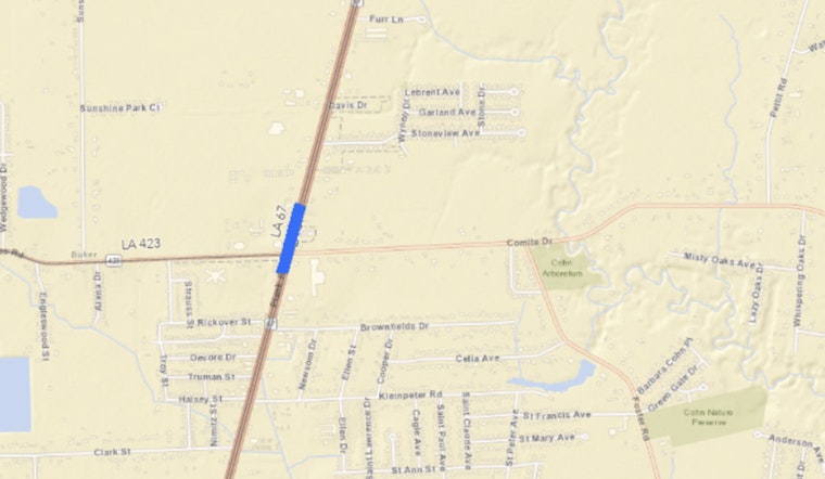 Expect Lane Closures on LA 67 Southbound in East Baton Rouge for Utility Work Next Week