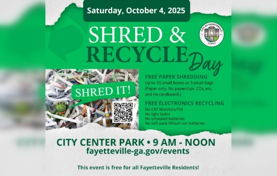 Fayetteville Invites Residents to Shred & Recycle Day for Secure Document Destruction and E-Waste Recycling