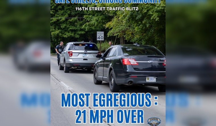 Fishers Police Conduct 90-Minute Traffic Blitz on 116th Street, Promote Road Safety Through Engagement