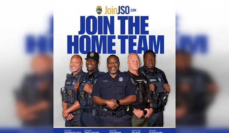 Former NFL Players Turned Officers Highlighted by Jacksonville Sheriff's Office During Recruitment Drive
