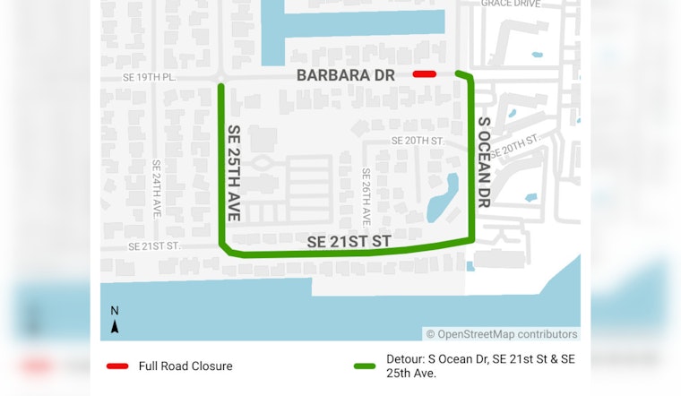 Fort Lauderdale Alert: Barbara Dr Closure for Sewer Upgrades, Detours in Effect
