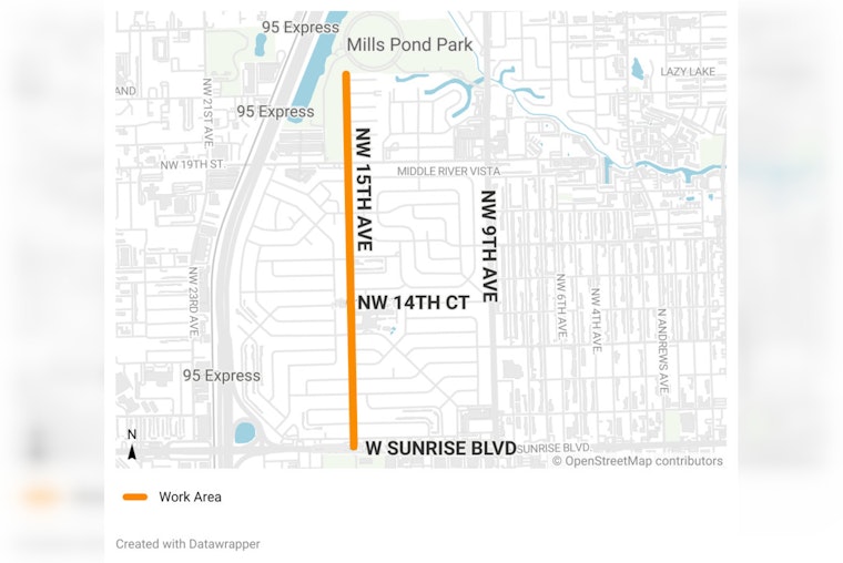 Fort Lauderdale Embarks on NW 15th Avenue Overhaul, Traffic Disruptions Expected as City Enhances Roadway Safety