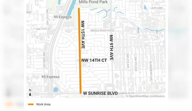 Fort Lauderdale Embarks on NW 15th Avenue Overhaul, Traffic Disruptions Expected as City Enhances Roadway Safety
