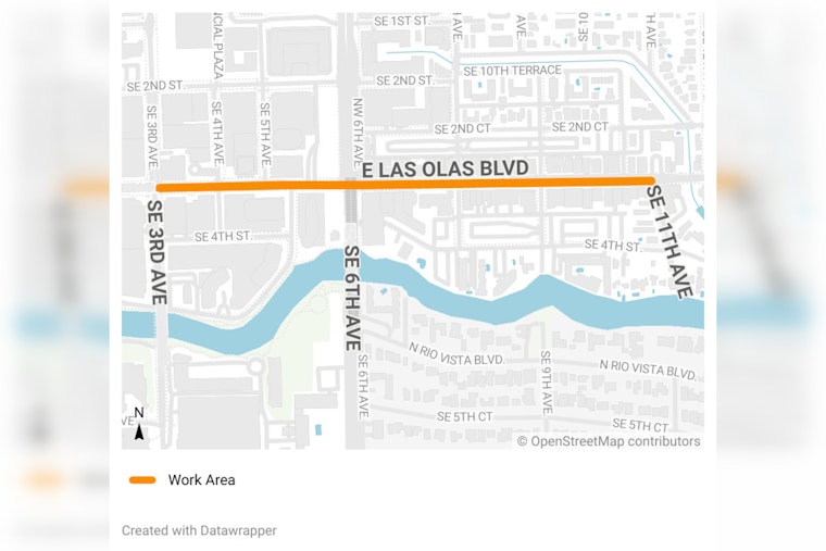 Fort Lauderdale to Enhance Las Olas Parking with New On-Street Sensors, Partial Lane Closures Expected