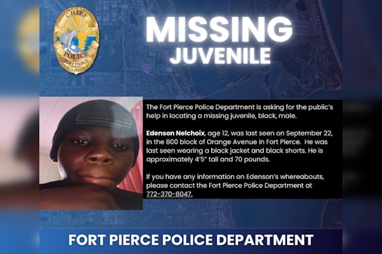 Fort Pierce Police Amplify Search for Missing 12-Year-Old Edenson Nelchoix, Community Urged to Assist