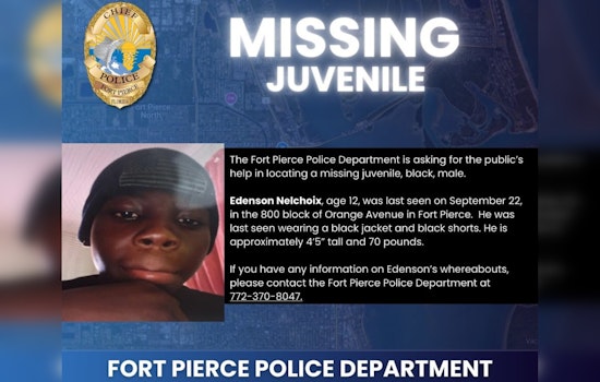 Fort Pierce Police Amplify Search for Missing 12-Year-Old Edenson Nelchoix, Community Urged to Assist